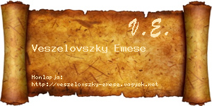 Veszelovszky Emese névjegykártya