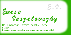 emese veszelovszky business card